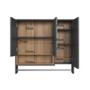 Ver imagem 6 de Gabinete Suspenso Olívia Mel Grafite Cuba Espelheira Nicho Toalheiro e 3 Portas 80cm