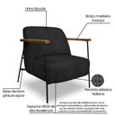 Ver mais imagens de Poltrona Decorativa Lia Boucle com Espuma Hr28 Estrutura em Aço Preto Loja Sheep