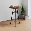 Ver imagem 2 de Mesa Bistrô Redonda Estrutura em Ferro Preto com Tampo Freijó