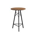 Ver imagem 1 de Mesa Bistrô Redonda Estrutura em Ferro Preto com Tampo Freijó