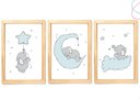 Ver imagem 4 de Quadro Decoração Infantil Elefante Bebê Estrelas Lua:branca
