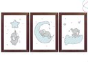 Ver imagem 3 de Quadro Decoração Infantil Elefante Bebê Estrelas Lua:branca