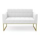 Ver imagem 3 de Sofá Namoradeira 2 Lugares Industrial Dourado Elisa Bouclê D03 - D'Rossi Cor Off White