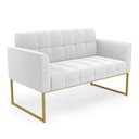 Ver imagem 1 de Sofá Namoradeira 2 Lugares Industrial Dourado Elisa Bouclê D03 - D'Rossi Cor Off White