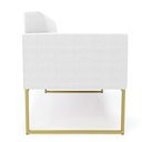 Ver imagem 2 de Sofá Namoradeira 2 Lugares Industrial Dourado Elisa Bouclê D03 - D'Rossi Cor Off White