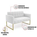 Ver imagem 7 de Sofá Namoradeira 2 Lugares Industrial Dourado Elisa Bouclê D03 - D'Rossi Cor Off White