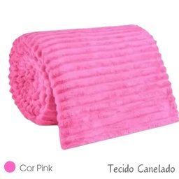 Cobertor Manta Casal Soft Canelada 2,20m X 1,80m Califórnia Cor Rosa Pink - 3