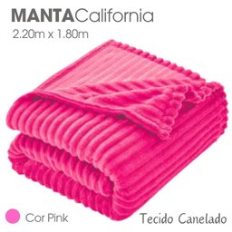 Cobertor Manta Casal Soft Canelada 2,20m X 1,80m Califórnia Cor Rosa Pink - 2