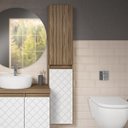 Ver imagem 3 de Armário Aéreo para Banheiro 2 Portas 5 Prateleiras Mônaco 