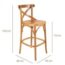 Ver imagem 5 de Banqueta Madeira Maciça Tauarí Verniz Natural X Texas Marrom