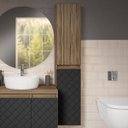 Ver imagem 3 de Armário Aéreo para Banheiro 2 Portas 5 Prateleiras Mônaco 