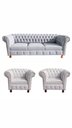 Ver imagem 1 de 1 Sofá 2.30 + 2 Poltronas Chesterfield Luiz Xv Corano Branco/barbearia, Casa, Decoração, Recepção, S
