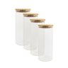 Potes de Vidro Mantimentos 1650ml com Tampa Bambu - 4 Pçs - 1
