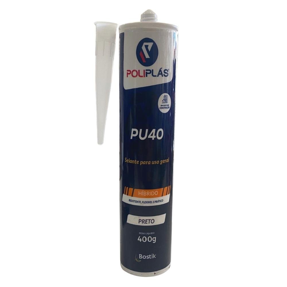 Selante PU40 Poliplás 400g. Preto - 1