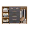 Cômoda com 7 Gavetas Espaçosas 2 Portas e Cabideiro Fontana Nature Titanium com Pés Albatroz - 3