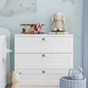 Ver imagem 1 de Cômoda Infantil 100% MDF 3 Gavetas Americana com Corrediças Telescópicas Infinity Branco/Fosco
