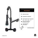 Ver imagem 2 de Torneira para Cozinha Gourmet Misturador Duplo Comando de Parede Munim Pingoo.casa - Preto