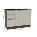 Ver imagem 3 de o Balcão 120cm 2 Portas 3 Gavetas com Divisor de Talheres Cozinha sem Tampo Lisboa
