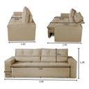 Ver imagem 3 de Sofá Retrátil e Reclinável 3 Lugares com Molas 2,00m Veneza Suede Bege Mirra Decor