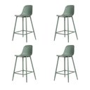 Ver imagem 1 de Kit 4 Banquetas Altas Miami Abi Fratini 101,50 Cm (altura) Polipropileno Verde Aloe Base Aço