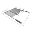 Ver imagem 2 de Grelha para Churrasco em Aço Inox com Chapa Auxiliar e Coletor de Gordura 77x65 Cm