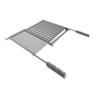 Grelha para Churrasco em Aço Inox com Chapa Auxiliar e Coletor de Gordura 77x65 Cm