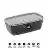 Kit com 3 Potes Multiuso Retangular com Tampa Uz-k002 Uz Utilidades Preto - 3