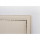 Ver imagem 4 de Cabeceira King Reta Luxo 193x60 Courino Off White - Tachas Fumê