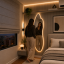 Ver imagem 1 de Espelho Bahamas - Linha Couro - - Caramelo - com LED - 200x100
