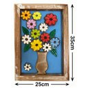 Ver imagem 3 de Quadro Rústico Flores de Madeira Artesanal Azul