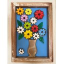 Ver imagem 2 de Quadro Rústico Flores de Madeira Artesanal Azul