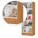 Ver imagem 4 de Estante de Livros 54CMX180CM 4 Prateleiras Clarice Marrom/Cinamomo/Branco