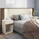 Ver imagem 2 de Cabeceira Extensível Bourbon Casal Queen Ripada Areia/Jatobá com LED - Santos Andirá