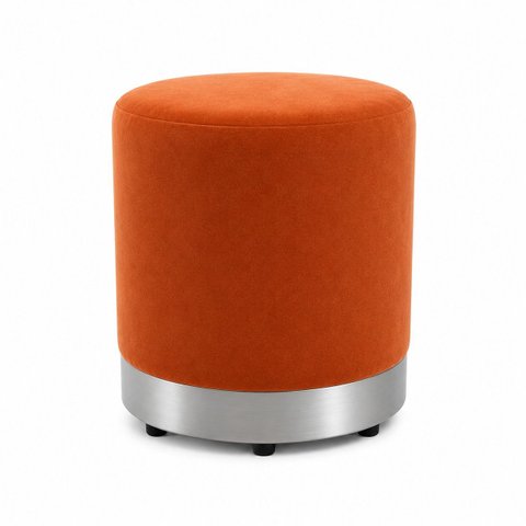 Kit de Puff com Rodapé Prata Terracota Veludo - Let Móveis