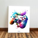 Ver imagem 4 de Kit 3 Quadro Decorativo Gamer Headset Controle Tênis Quarto Qualidade Premium 40x28cm