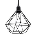 Ver imagem 4 de Trio Aramado Diamante Pequeno Poptem Canopla Múltipla Redonda Preto Luminária Metal Lustre 19Cm Sala