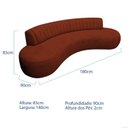Ver imagem 3 de Sofá Orgânico 03 Lugares Sala Estar Celeste 180cm Bouclé