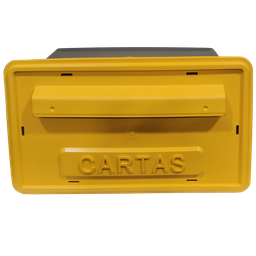 Caixa de Correio Amarela de Plástico Duro Parede e Grade - 1