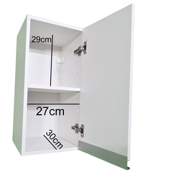 Armário Aéreo Branco 30cm Lavanderia Porta Direita Montado - 3