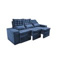 Ver imagem 7 de Sofá 3 Lugares Retrátil e Reclinável Cama inBox Senses 2,00m Velusoft Azul