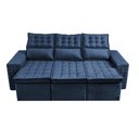 Ver imagem 5 de Sofá 3 Lugares Retrátil e Reclinável Cama inBox Senses 2,00m Velusoft Azul
