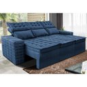 Ver imagem 1 de Sofá 3 Lugares Retrátil e Reclinável Cama inBox Senses 2,00m Velusoft Azul