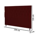 Ver imagem 2 de Cabeceira Estofada Box Casal King Size Encosto para Cama Ram 1500 195x126 Cm Marsala