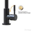Ver imagem 4 de Torneira Gourmet Flexível Preto Mesa Cozinha Aço Inox com Arejador Duplo Jato Bica Alta Black Fosco