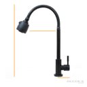 Ver imagem 3 de Torneira Gourmet Flexível Preto Mesa Cozinha Aço Inox com Arejador Duplo Jato Bica Alta Black Fosco