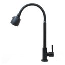 Ver imagem 1 de Torneira Gourmet Flexível Preto Mesa Cozinha Aço Inox com Arejador Duplo Jato Bica Alta Black Fosco