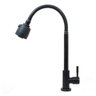 Torneira Gourmet Flexível Preto Mesa Cozinha Aço Inox com Arejador Duplo Jato Bica Alta Black Fosco - 1