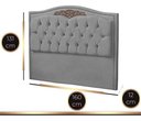 Ver imagem 4 de Cabeceira Kate para Cama Queen 1,60 Veludo Cinza Claro Bz Home Decor