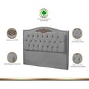 Ver imagem 5 de Cabeceira Kate para Cama Queen 1,60 Veludo Cinza Claro Bz Home Decor