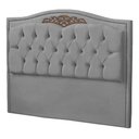 Ver imagem 2 de Cabeceira Kate para Cama Queen 1,60 Veludo Cinza Claro Bz Home Decor
